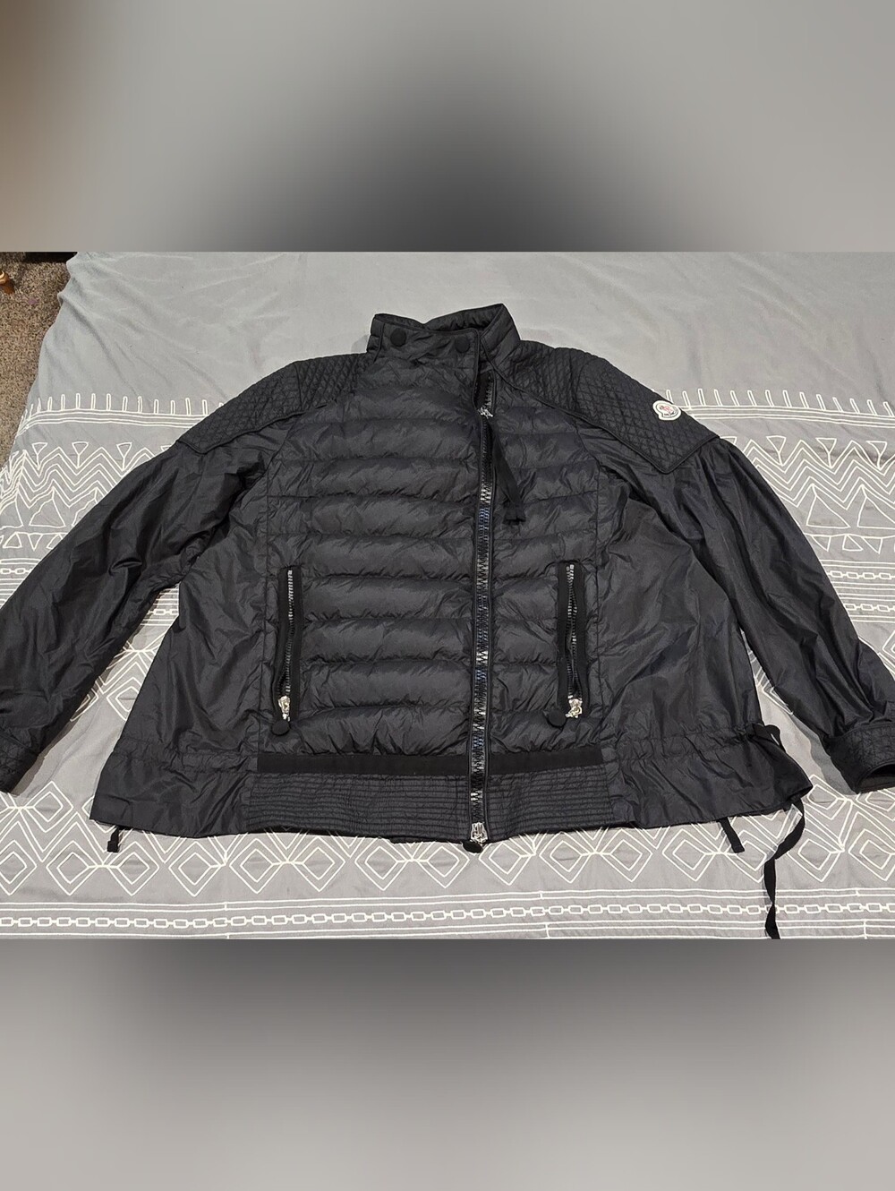 Moncler Aubagne Biker Style Nylon Jacket Size 3EU Size Medium US
